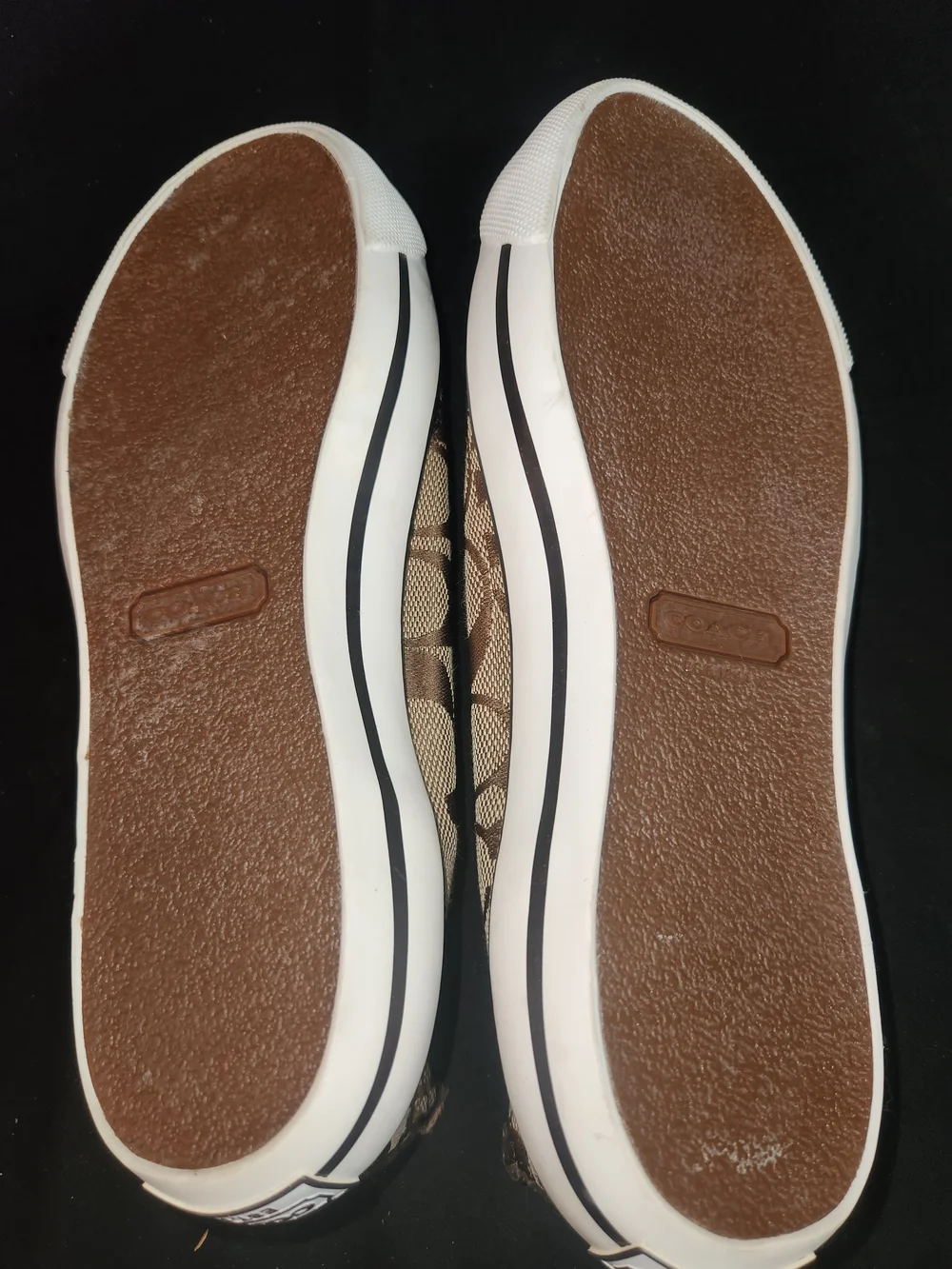Coach Signature Canvas Sneakers in Brown and White